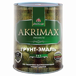 Грунт-эмаль 3в1 глянцевая Akrimax-Premium чёрная (6кг)